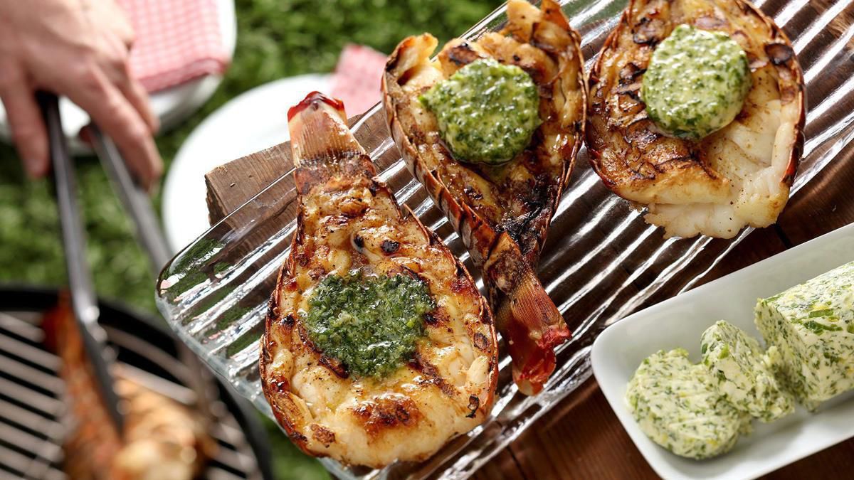 Grilled Lobster Tails With Herb Butter